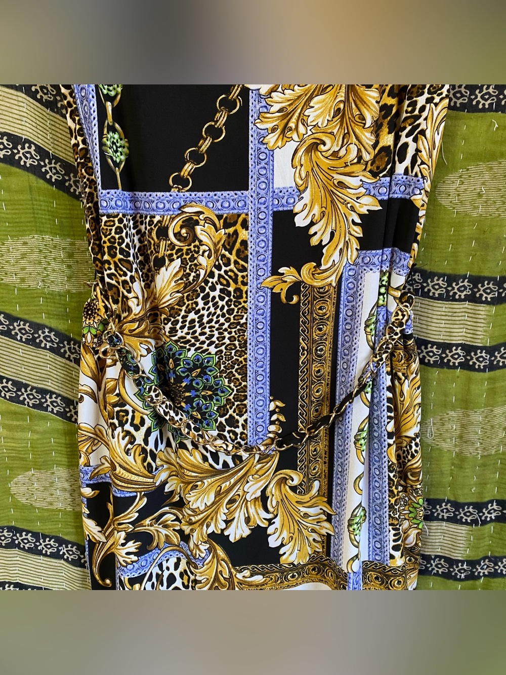NWT Y2K Cache Baroque Rococo Print Bodycon Sleeveless Dress 6 Glam Office Siren - Picture 6 of 16
